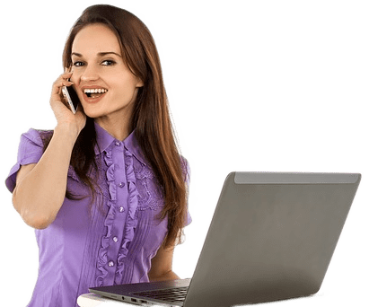Contact Assistant with Laptop and Phone at Cali VIP Tours